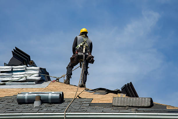Professional Gutter Installation technician working in Pearl River, NY